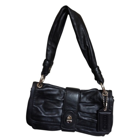 Coach Bags Coach Parker Leather Flap Shoulder Bag In Black 3438